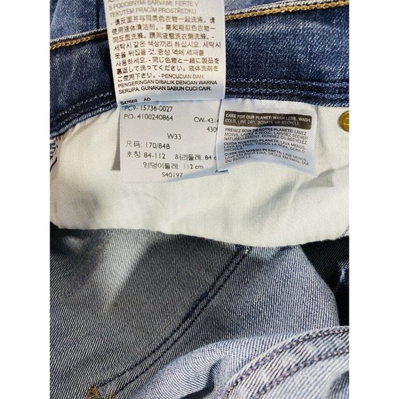 Levis Jeans Womans Sz 33 Tag Classic Tapered Blue Pants 38 X 26 Actual Mom Comfy - Picture 13 of 13